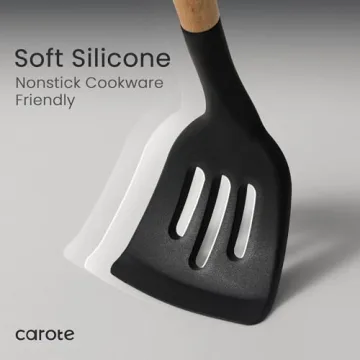 CAROTE Silicone Cooking Utensils Set for Nonstick Cookware