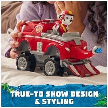 Paw Patrol Jungle Pups, Marshall Elephant Vehicle, Toy Truck with Collectible Action Figure, Kids Toys for Boys & Girls Ages 3 and Up