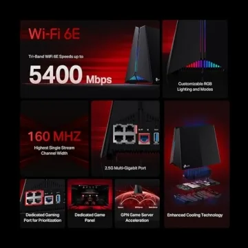 TP-Link AXE5400 Tri-Band Gaming Router for Wi-Fi 6E