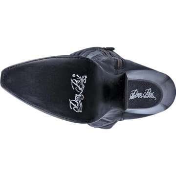 Dan Post Womens Jilted Embroidered Snip Toe Dress Boots Over the Knee High Heel 3" & Up - Black - Size 8 M