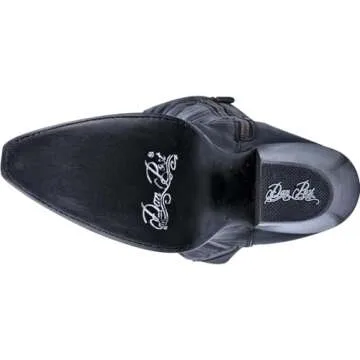 Dan Post Womens Jilted Embroidered Snip Toe Dress Boots Over the Knee High Heel 3" & Up - Black - Size 8 M