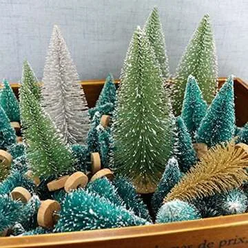 Mini Christmas Trees Set - 8 Pcs Tabletop Decor