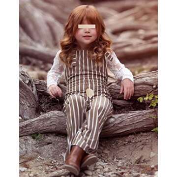 ZAXARRA Toddler Girls Bell-Bottom Jumpsuit Outfit