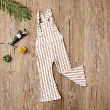 ZAXARRA Toddler Girls Bell-Bottom Jumpsuit Outfit