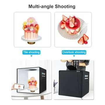 PULUZ Light Box Photography, 20x20 inch Large Photo Light Box with 200 LED Beads, CRI >95, Professional Portable Photo Booth Shooting Tent Kit with 12 Color Backdrops for Product Photography