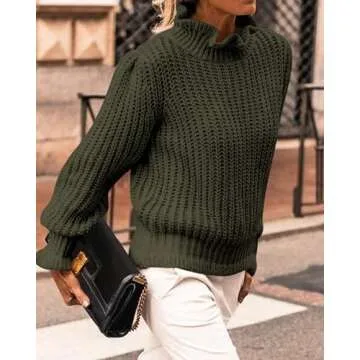 KIRUNDO Women's Trendy Turtleneck Sweater for Fall