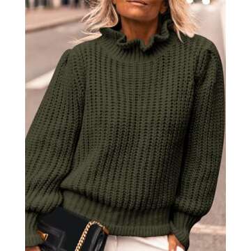 KIRUNDO Women's Trendy Turtleneck Sweater for Fall