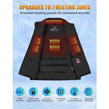 Lightweight Heated Vest for Women with 10000mAh Battery