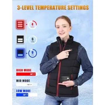 Lightweight Heated Vest for Women with 10000mAh Battery