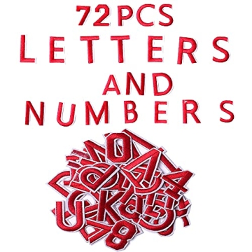 Harsgs 72 Pcs Iron-On Letters & Numbers Patches – DIY Embroidered Applique Set