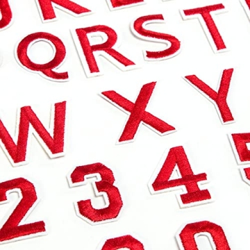 Harsgs 72 PCS Iron on Letters Numbers Embroidered Patches