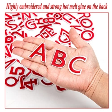 Harsgs 72 PCS Iron on Letters Numbers Embroidered Patches
