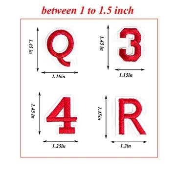 Harsgs 72 PCS Iron on Letters Numbers Embroidered Patches