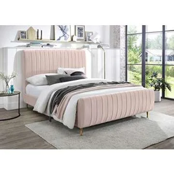 Luxurious Velvet Upholstered King Bed from Meridian Furniture Zara Collection