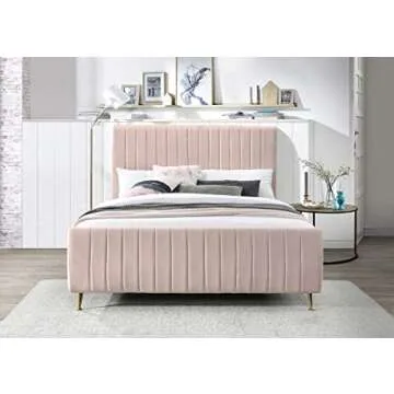 Elegant Meridian Furniture Zara King Velvet Bed S9