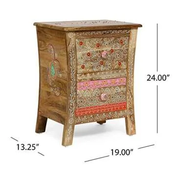Stylish Handcrafted Nightstand for Bohemian Decor
