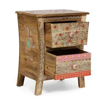 Stylish Handcrafted Nightstand for Bohemian Decor