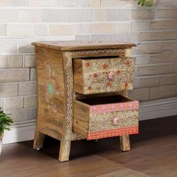 Stylish Handcrafted Nightstand for Bohemian Decor