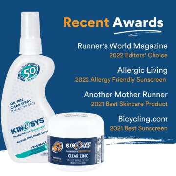 KINeSYS Reef Safe Natural Mineral Zinc Oxide Sunscreen, Rubs in Clear, SPF 30, Broad Spectrum UVA/UVB protection for Face and Body; Alcohol, PABA & Oxybenzone FREE, Peppermint & Rosemary Scent, 60 G