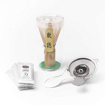 Nippon Cha - O'Matcha Matcha Set - Starter Matcha Kit - Ceremonial Matcha Tea - Matcha Whisk (Chasen) - Tea Spoon & Sifter, The Perfect Set to Prepare a Traditional Cup of Matcha - Made in Japan