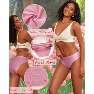 FINETOO Seamless Women’s Bikini Underwear - 5 Pack Comfort