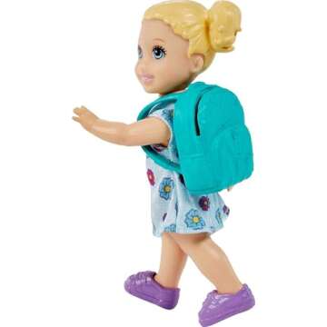 Barbie Careers Playset, Teacher Set with Blonde Fashion Doll, 1 Brunette Toddler Small Doll, Furniture & Accessories