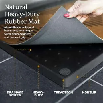 Ruggable Washable Front Entryway 2x3 Welcome Door Mat, Neutral, Premium Doormat for Indoor Outdoor Entry with Gripper Non Slip Pad, Christmas