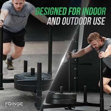 FringSport Econ V2 Prowler Weight Sled for Training - 450 lb Capacity Workout Sled with Replaceable Feet, High & Low Handles, Metal Skis for Extra Resistance - Easy Storage sled Pull and Push