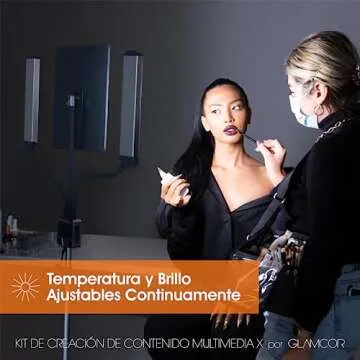 GLAMCOR Multimedia X Content Creation Kit | Deluxe Portable LED Lighting Kit with Powered Smartphone and Tablet Mounts, Camera Mount and Mirror