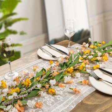 Artgar 6Ft Flower Garland for Home Indoor Outdoor Decor