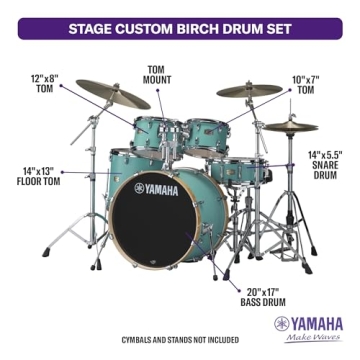 Yamaha Stage Custom Birch Drum Set in Matte Surf Green