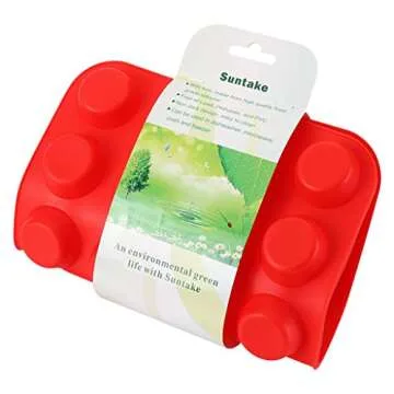 2Packs Mini Muffin Pan Silicone Cupcake Baking Cups - Non Stick Silicone Molds for Muffin Tins (2 Trays Overlapped, Red)