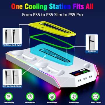 Ultimate PS5 Cooling Station & Stand with RGB Lighting