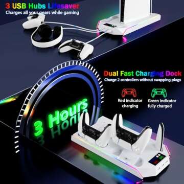 PS5 Cooling Station with RGB Light for Optimal Performance