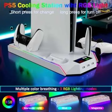 PS5 Cooling Station with RGB Light for Optimal Performance