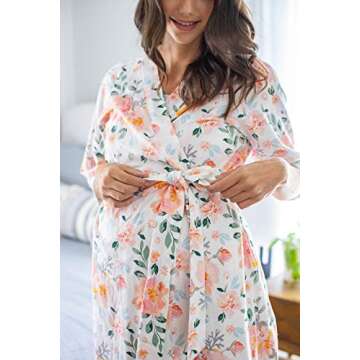 Baby Be Mine Maternity Labor Delivery Nursing Robe Hospital Bag Must Have (S/M pre Pregnancy 4-10, Mila)