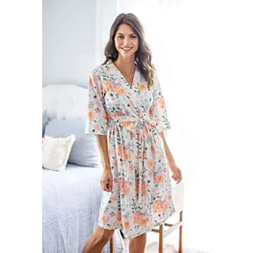 Baby Be Mine Maternity Labor Delivery Nursing Robe Hospital Bag Must Have (S/M pre Pregnancy 4-10, Mila)