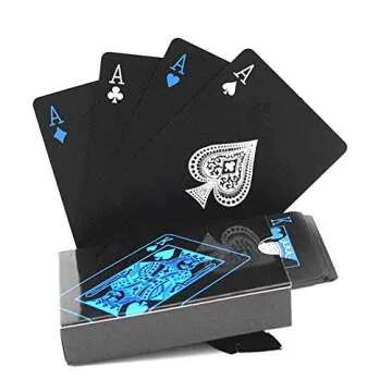 BeeSpring Waterproof PVC Playing Cards - Classic Black Deck