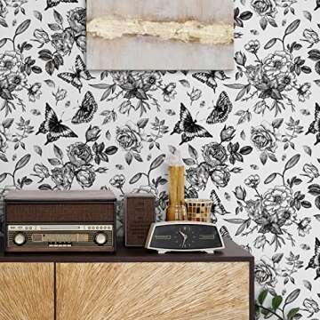 VaryPaper Vintage Floral Peel and Stick Wallpaper 17.7x315