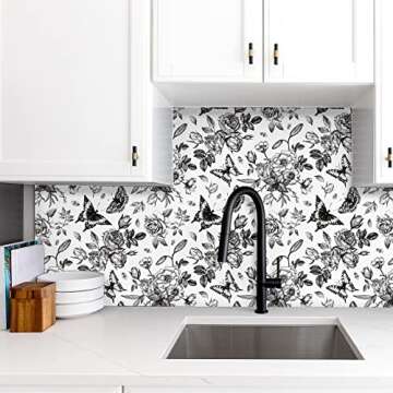 VaryPaper Vintage Floral Peel and Stick Wallpaper 17.7x315