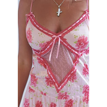 Trendy Y2K Floral Spaghetti Strap Mini Dress