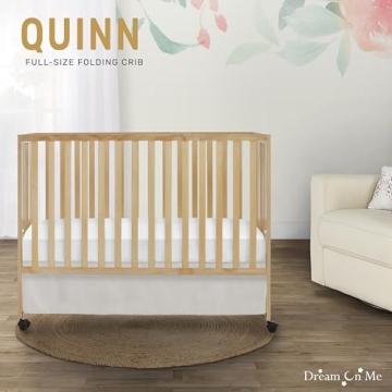Dream On Me Quinn Folding Crib - Portable & Stylish