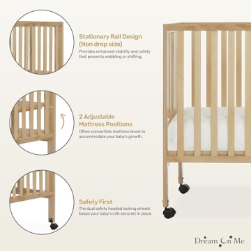 Dream On Me Quinn Folding Crib - Portable & Stylish