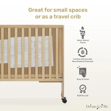 Dream On Me Quinn Folding Crib - Portable & Stylish