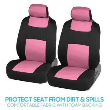 Stylish BDK PolyPro Car Seat Covers Full Set in Pink