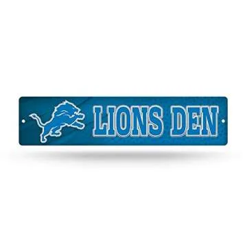 Rico Industries NFL Detroit Lions 16-Inch Plastic Street Sign Decor - Show Your Team Spirit!