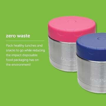 LunchBots 8oz Thermos Stainless Steel - Insulated Thermos - Keeps Food Hot or Cold for Hours - Leak-Proof Portable Thermal Food Jar is Ideal for Soup - 8 ounce - Pink