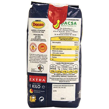 Authentic Arroz Dacsa Bomba Rice - Perfect for Paella