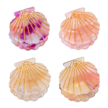 YARIEW Seashell Hair Accessories - Mini Claw Clips, Mermaid Hair Clips, Beach Party Decorations