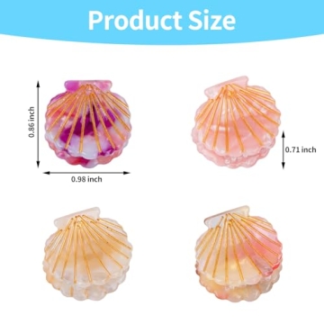 YARIEW Seashell Mini Hair Claw Clips for Stylish Hairstyles